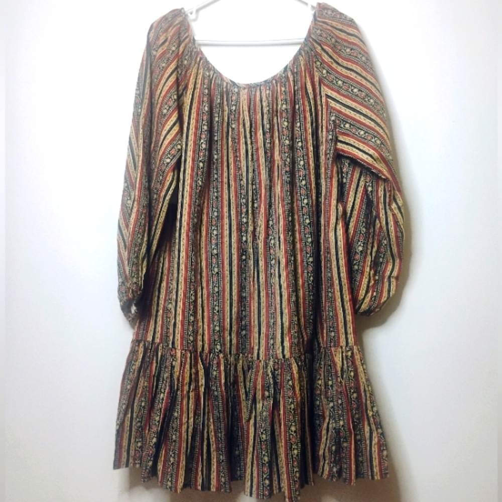 Clara The Label Chic Striped Long Sleeve Dress Large